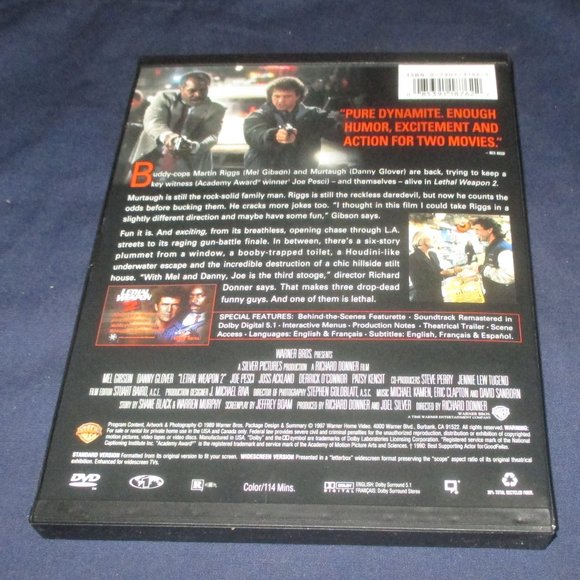 Lethal Weapon 2 (DVD, 1997, Widescreen / Full screen) Mel Gibson Danny Glover - Picture 3 of 3